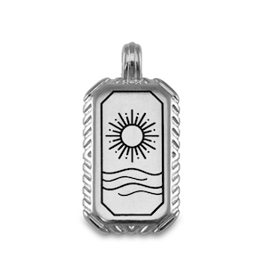 Metall Anh&auml;nger DQ Sonne Antik silber (Nickelfrei)