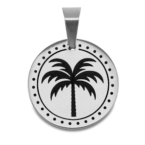Stainless Steel - Rostfrei Stahl Anh&auml;nger Palme Silber