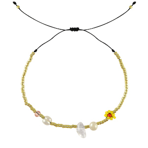 Armb&auml;nder mixed beads Yellow-pink-gold