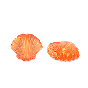 Acryl Perlen Muschel Transparent orange