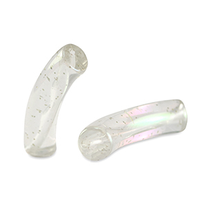 Tube Acrylperlen Transparant glitter-AB coating