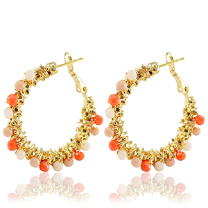 Ohrringe aus Stainless Steel - Rostfreiem Stahl Facett Orange-gold