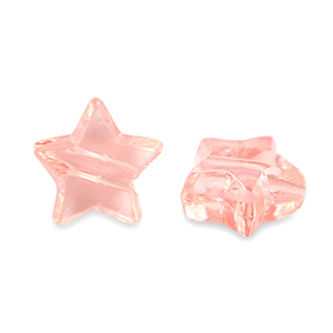 Acryl Perlen Stern Transparent salmon pink