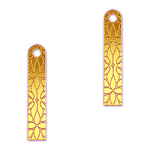 Statement-Anh&auml;nger Bar Blume Metallic yellow