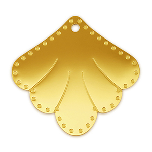 Stainless Steel - Rostfrei Stahl Anh&auml;nger Zwischenst&uuml;ck Muschel Gold