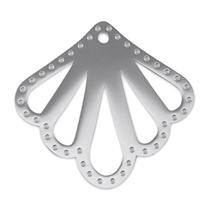 Stainless Steel - Rostfrei Stahl Anh&auml;nger Zwischenst&uuml;ck Muschel Silver