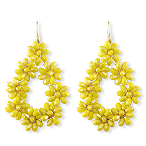 Top Facett Perlen Ohrringe Tropfen Gold-yellow