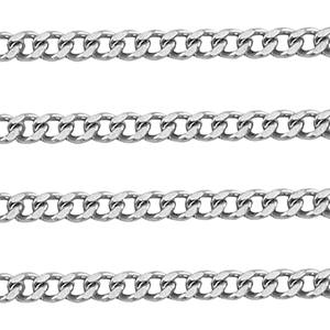 Stainless Steel - Rostfrei Stahl Schmuckzubeh&ouml;r Gliederkette Gourmet Silver