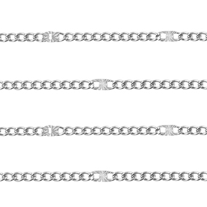 Stainless Steel - Rostfrei Stahl Schmuckzubeh&ouml;r Gliederkette Gourmet Silver