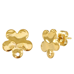 Ohrringe aus Stainless Steel - Rostfreiem Stahl Blume Gold