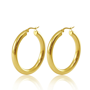Ohrringe aus Stainless Steel - Rostfreiem Stahl Creolen 40mm Gold