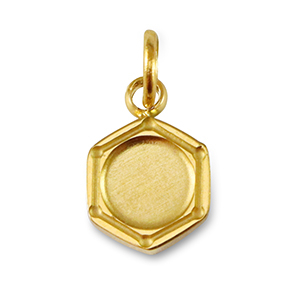 Geburtssteine Anh&auml;nger mit Fassung f&uuml;r SS16 Flatback aus Stainless Steel Gold