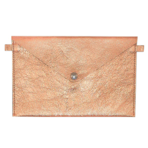 Clutch Metallic peach blush pink