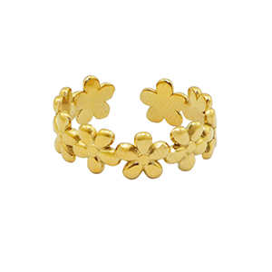 Ringe aus Stainless Steel - Rostfreiem Stahl Blume Gold