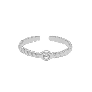 Ringe aus Stainless Steel - Rostfreiem Stahl Crystal Silber