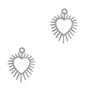 Stainless Steel - Rostfrei Stahl Anh&auml;nger Herz Antik silber