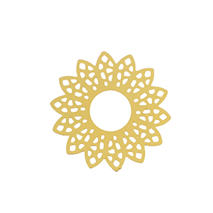 Stainless Steel - Rostfrei Stahl Anh&auml;nger Bohemian Blume Gold