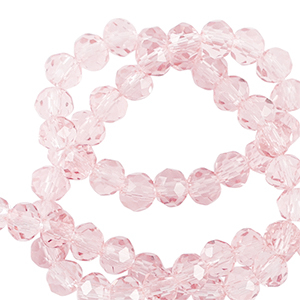Top Glas Facett Perlen 6x4mm rondellen Pale pink