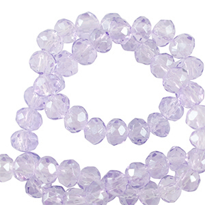Top Glas Facett Perlen 4x3mm rondellen Light violet purple