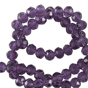 Top Glas Facett Perlen 4x3mm rondellen Eminence purple