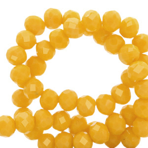 Top Glas Facett Perlen 4x3mm rondellen Chrome yellow