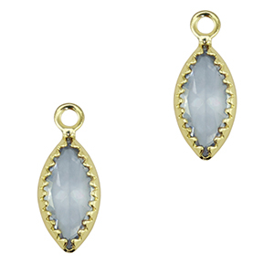 Anh&auml;nger Kristallglas Oval Grey blue-gold