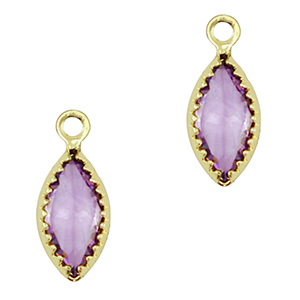 Anh&auml;nger Kristallglas Oval Purple-gold