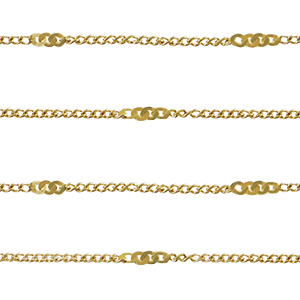 Stainless Steel - Rostfrei Stahl Schmuckzubeh&ouml;r Gliederkette Gourmet Gold