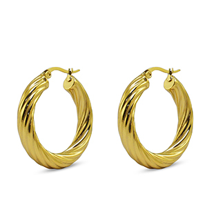 Ohrringe aus Stainless Steel - Rostfreiem Stahl Creolen Gold