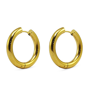 Ohrringe aus Stainless Steel - Rostfreiem Stahl Creolen Gold