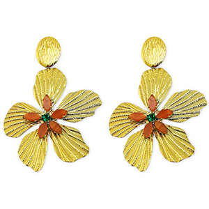 Ohrringe aus Stainless Steel - Rostfreiem Stahl Ohrstecker Blume Gold