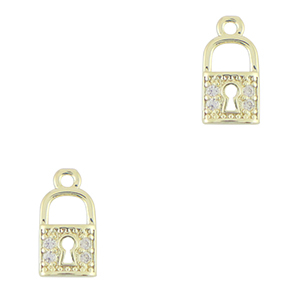 Brass TQ Metall Anh&auml;nger Schloss Gold