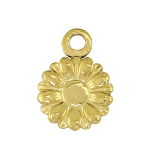 Stainless Steel - Rostfrei Stahl Anh&auml;nger Blume Gold