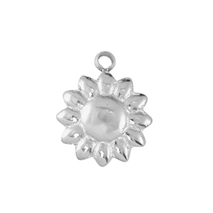 Stainless Steel - Rostfrei Stahl Anh&auml;nger Blume Silver
