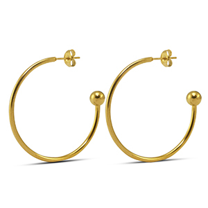 Ohrringe aus Stainless Steel - Rostfreiem Stahl 38mm Gold