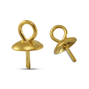 Stainless Steel - Rostfreiem Stahl Schmuckzubeh&ouml;r Endkappen f&uuml;r Perlen Gold