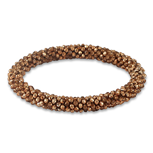 Facett Glas Armb&auml;nd Copper brown