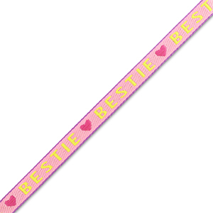 Schmuckband mit Text "bestie" Pink-lime green