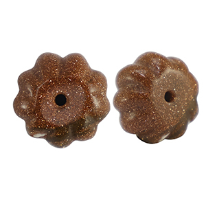 Naturstein Perlen Glas Blume Glitter brick brown