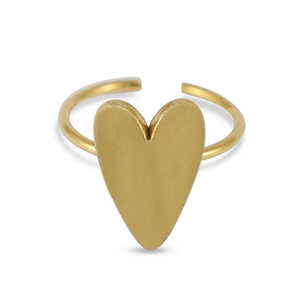 Ringe aus Stainless Steel - Rostfreiem Stahl Enamel Herz Gold