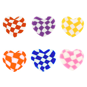 Polymer Perlen Herz Multicolor