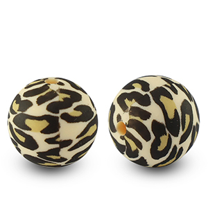 Silikonperlen 15mm runden Leopard Multicolor