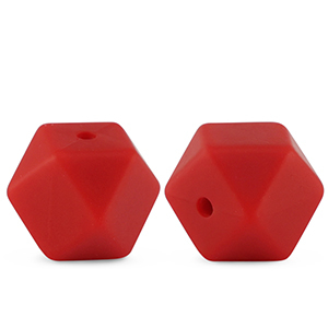 Silikonperlen Diamant Red