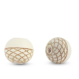 Holzperlen rund 10mm Patrone Creme