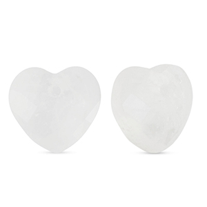 Naturstein Anh&auml;nger Glas Herz White