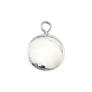 BQ S&uuml;sswasserperlen Anh&auml;nger Round Silver-Natural white