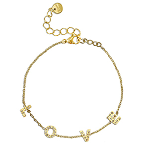 Armb&auml;nder aus Stainless Steel - Rostfreiem Stahl ''LOVE'' Gold