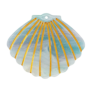 Resin Anh&auml;nger Muschel Blue