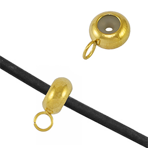 Stainless Steel - Rostfrei Stahl Schmuckzubeh&ouml;r Smart-Stopperperlen mit &Ouml;se Gold