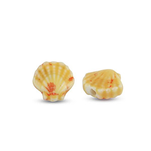 Perlen Keramik Muschel Orange-red